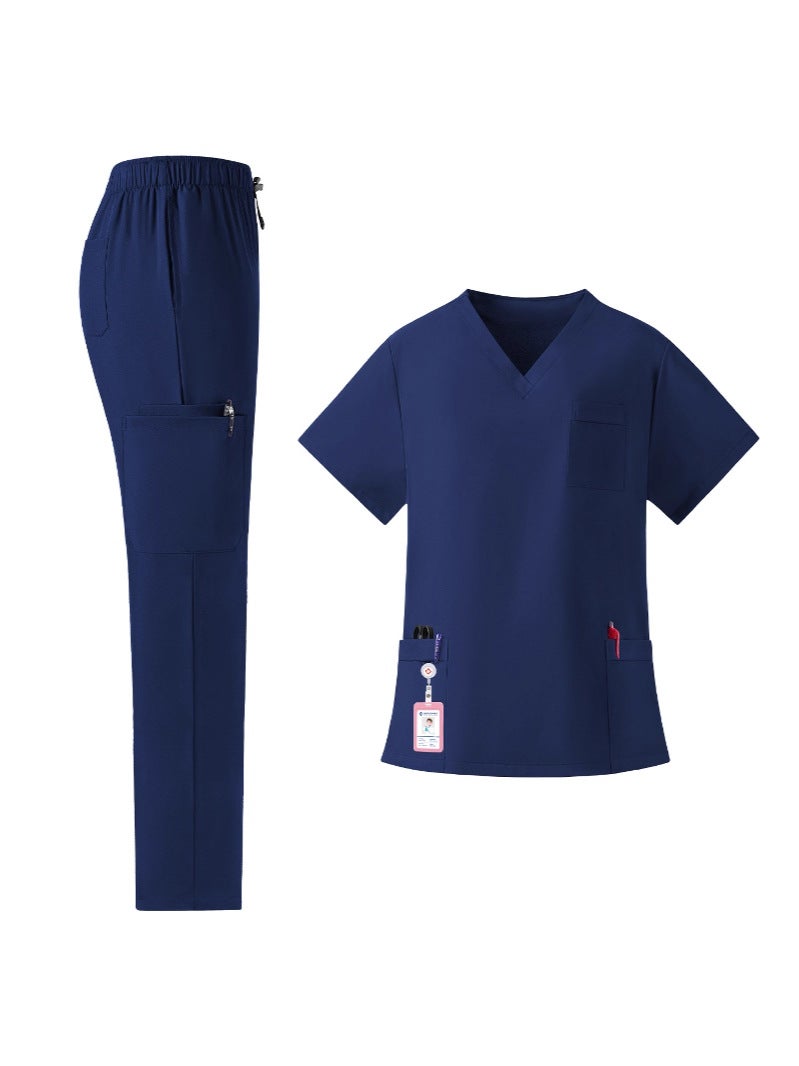 Unisex Medical Nurse Uniform Set – Slim-Fitting Moisture-Wicking Summer Work Clothes - Image 2